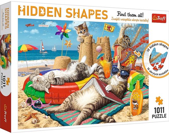 Foto: Trefl hidden shapes serie katten vakantie puzzel verborgen vormen