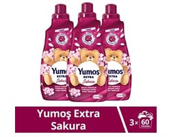 Yumos Extra Geconcentreerde Wasverzachter Sakura 3x1440 ml – Tot 180 Wasbeurten – Langdurige Bloesemgeur & Ultra Zachte Was