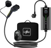 dé Type 2 Wallbox 11 kW met APP en RFID, 6-16 A 3-fasen Wallbox 400 V elektrische autolader met 5 m oplaadkabel en kabelhouder voor BEV/PHEV, RCD type B en IP54-bescherming, wit