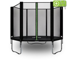 VirtuFit Trampoline met Veiligheidsnet - 251 cm - Inclusief Gratis Trap - Extra Veilig - UV- en Weerbestendig - Voor Kinderen en Volwassenen - Zwart