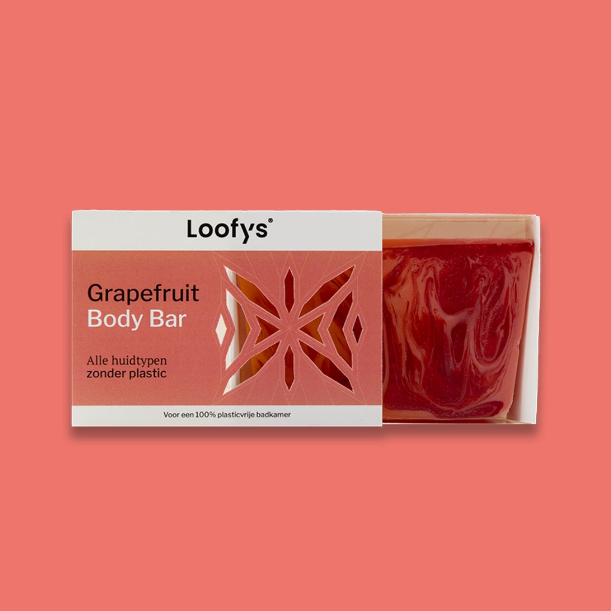 Loofys Body Soap Bar – Grapefruit – Voor alle huidtypen – Vegan, Plasticvrij, SLS-vrij – 80g