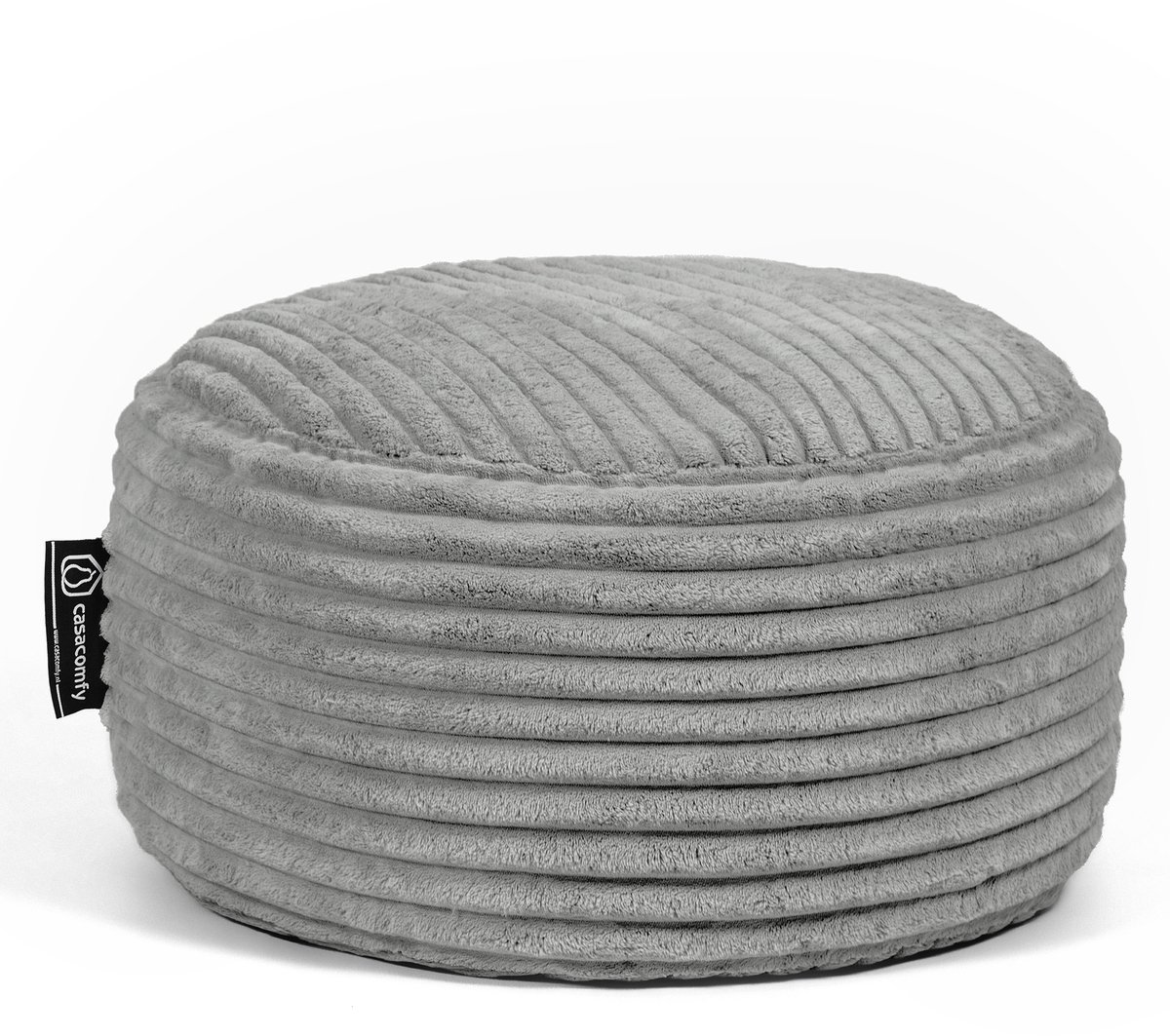Casacomfy Poeffie - Poef - Groot Rond - Corduroy - 60x60x35 cm - Antraciet