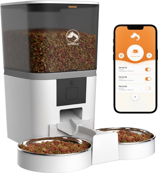 PetMeals® Automatische Voerbak 6L Dubbel Wit met App
