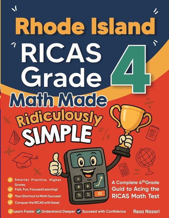 Rhode Island RICAS Grade 4 Math Made Ridiculously Simple - cover