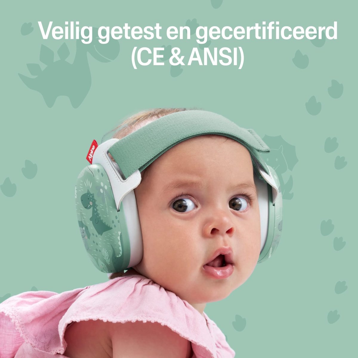 Alpine Muffy Baby Comfort (12-48 Maanden) - CE & ANSI Gecertificeerde Koptelefoon Baby - Verstelbare Gehoorbescherming Baby en Kinderen - Unieke Hoofdband voor Veilige & Comfortabele Pasvorm - 24 dB Demping - Happy Dinos – foto 5