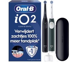 Oral-B iO2 Elektrische Tandenborstels - Night Black & Forest Green - 2 stuks