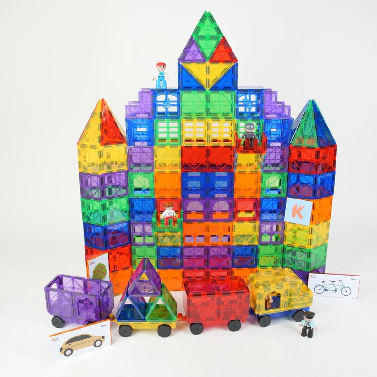 Gladi Magnetic Tiles 500-delige Schoolbox - Magnetische Tegels - Magnetisch Speelgoed - Magnetische Bouwstenen - STEM Educatief Speelgoed 3 t/m 12 Jaar - Constructiespeelgoed - Magneten Speelgoed