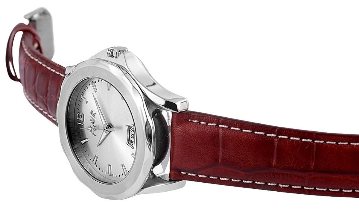 FLAIR Herenhorloge Echtleder Datumaanduiding