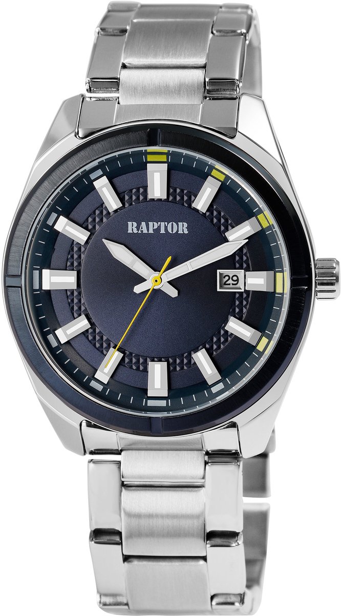 Raptor Herenhorloge van roestvrij staal RA20405 "Nikolle" met roestvrijstalen band en datumweergave, 3ATM,
