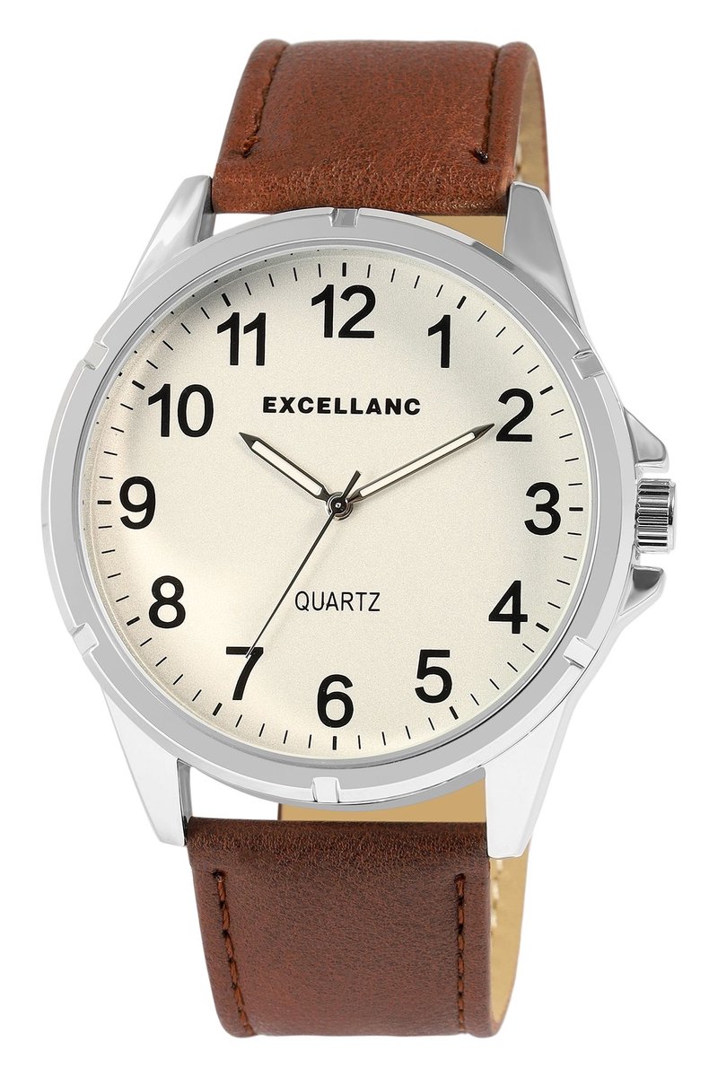 EXCELLANC Herenhorloge van imitatieleer 2900250 Excellanc herenhorloges met imitatieleren band