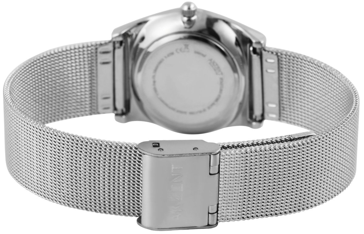 akzent-Dameshorloge-1300015-003-zilverkleurig-Milanese band-3 atm waterdicht-diameter 29 mm-duidelijke wijzerplaat