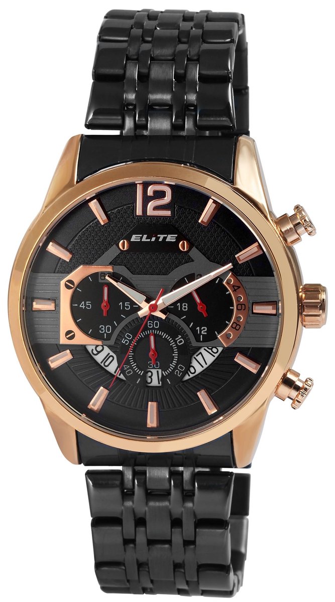 Elite Herenhorloge van roestvrij staal 2800085 ELITE heren chronograaf met roestvrijstalen band