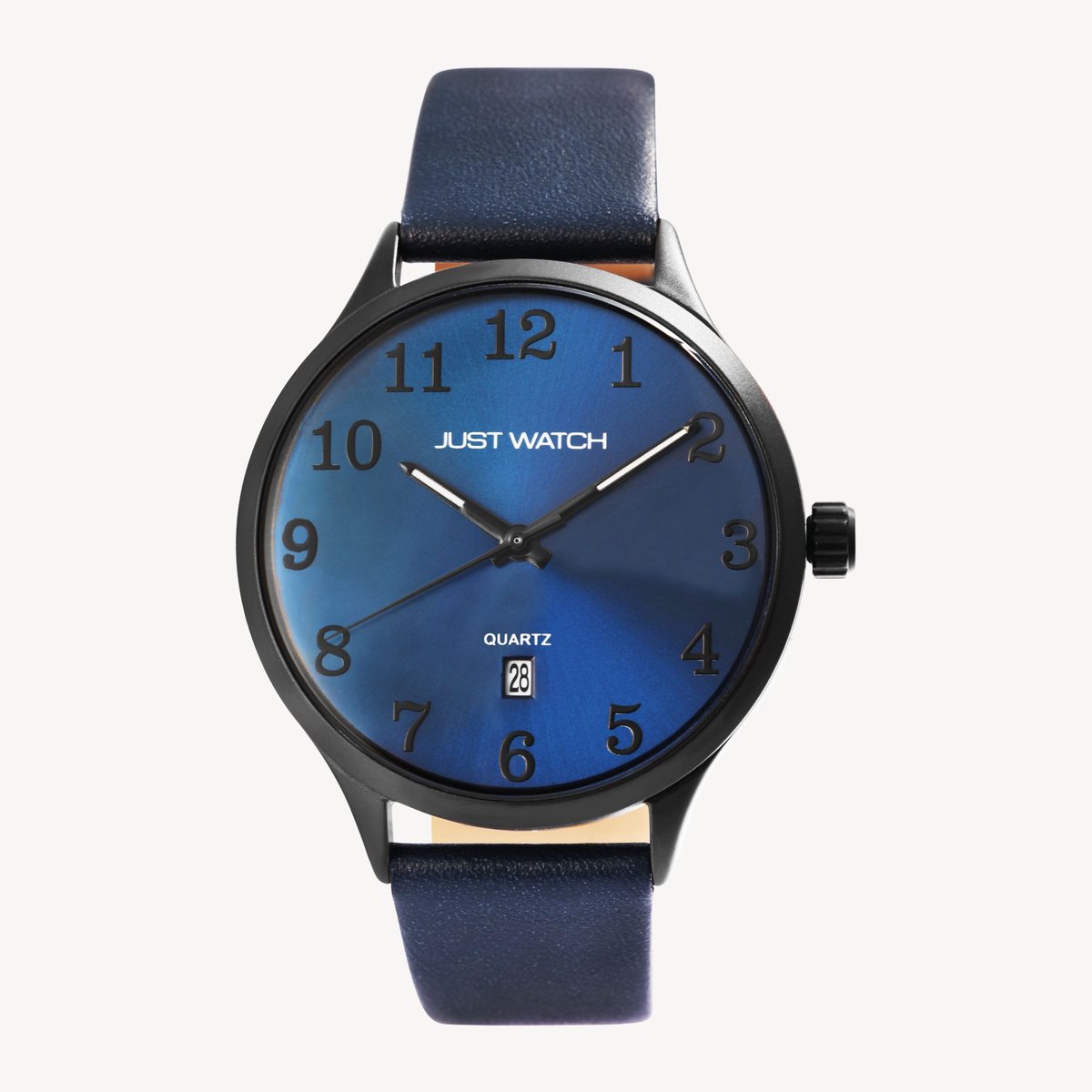 JUST WATCH Herenhorloge van echt leer Anthony herenhorloge met echte leren band, 44 mm, klassiek, modern