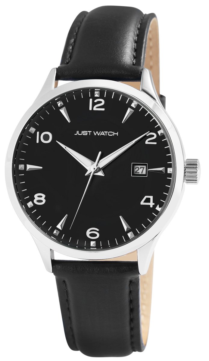 JUST WATCH Herenhorloge van echt leer Heriat Just Watch herenhorloge met echte leren band