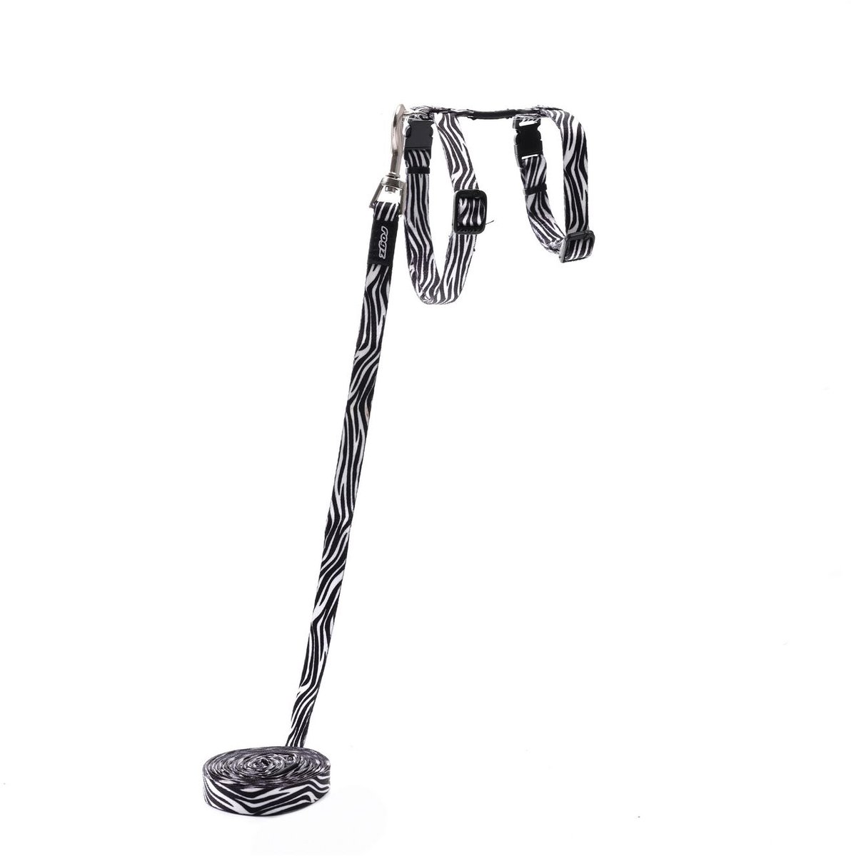 Rogz Fusioncat Tuig En Lijn - Kattentuig - Zebra Xs