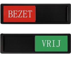 Vrij Bezet Schuifbordje - Deurbordje Zwart - Kantoor Toilet 