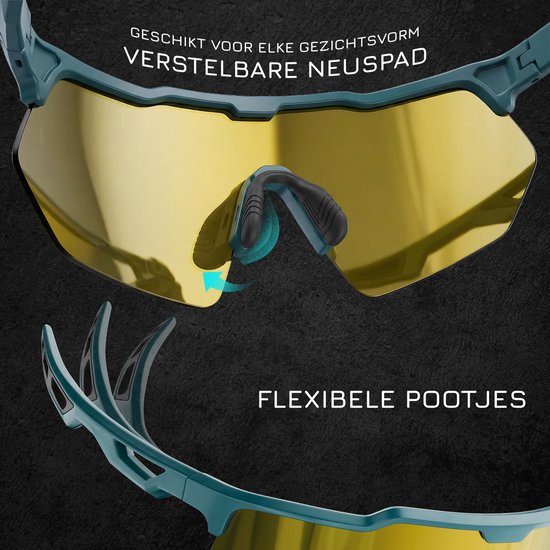 Breaking Limits Polariserende Sport Zonnebril - Fietsbril & Hardloopbril - UV400 Bescherming - Ultralicht - Groen van Merkloos — afbeelding 2