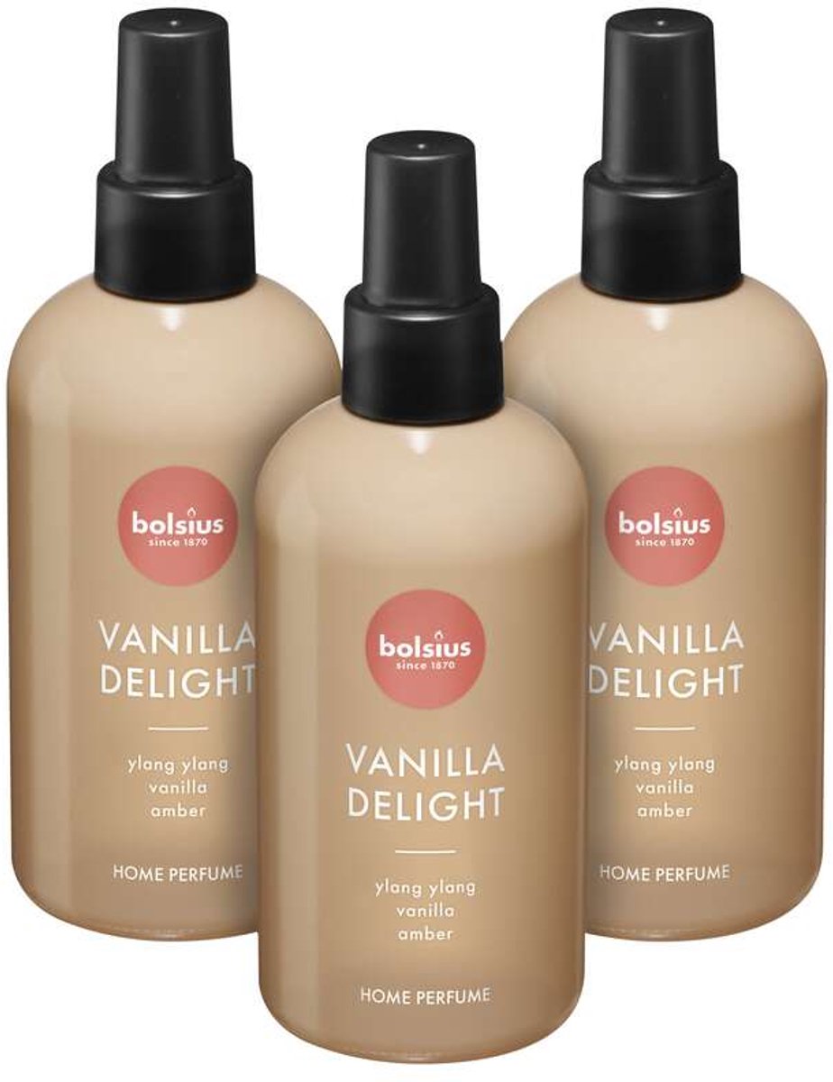 Bolsius - Huisparfum - Vanilla Delight - 3 stuks - Bloemig - 225ml