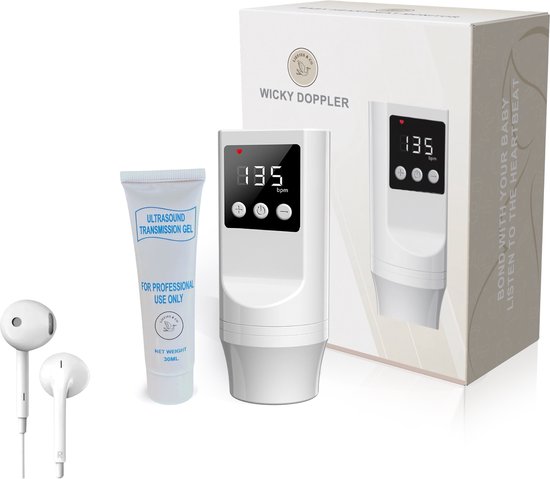 Liefjes & Co Baby Oplaadbare Doppler – Baby Hartje Monitor – Inclusief Gel Voor Zwangerschap & Babyshower
