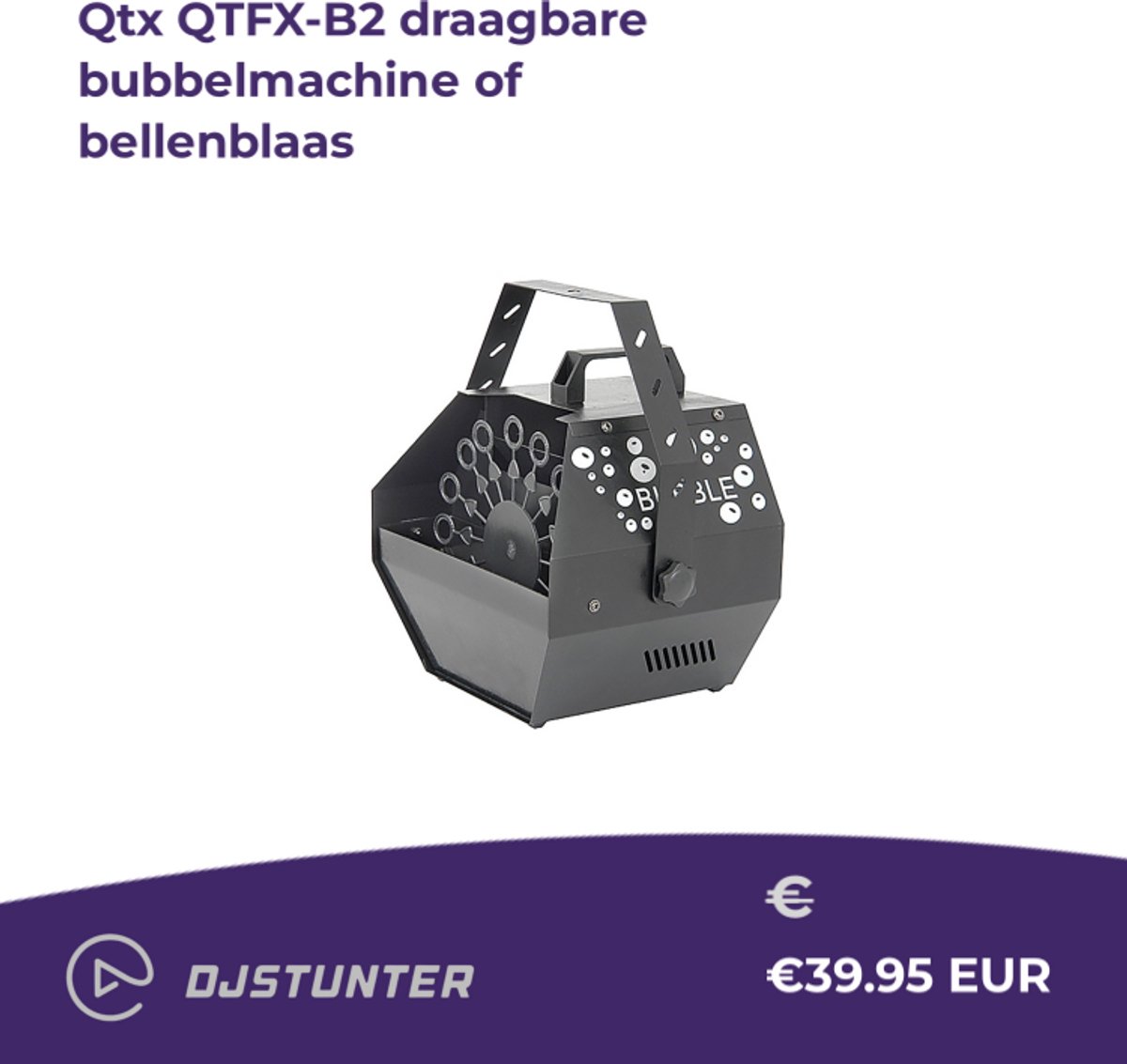 Qtx QTFX-B2 draagbare bubbelmachine of bellenblaas