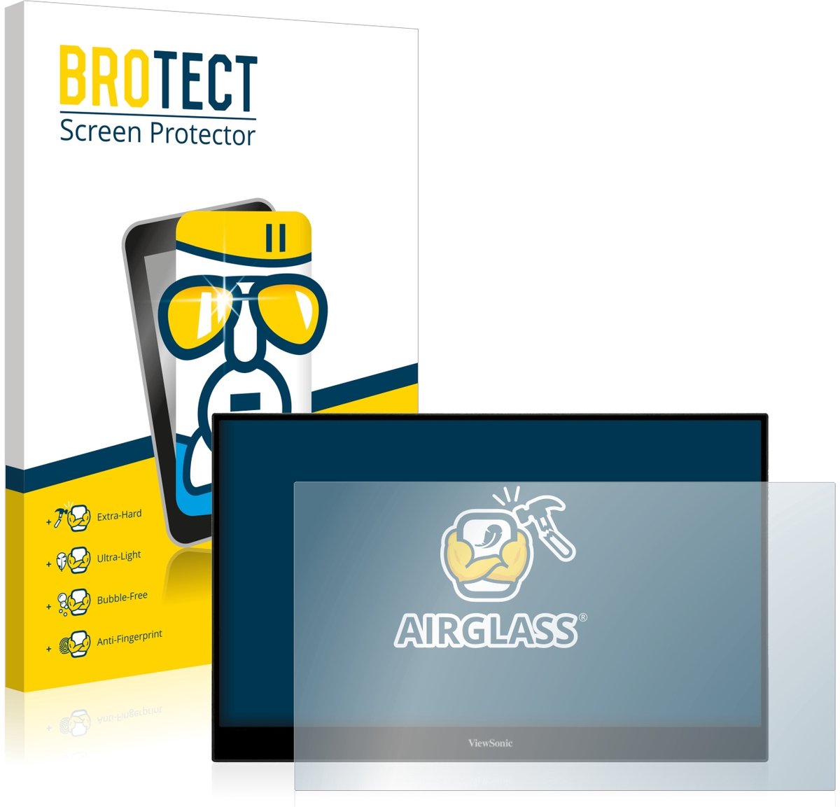 Screenprotector voor ViewSonic TD1655 Beschermglas transparant