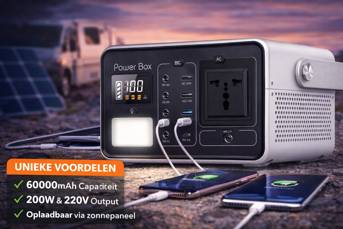 DrPhone EcoCharge Mega - Draagbare 60.000mAh Generator - afbeelding 2