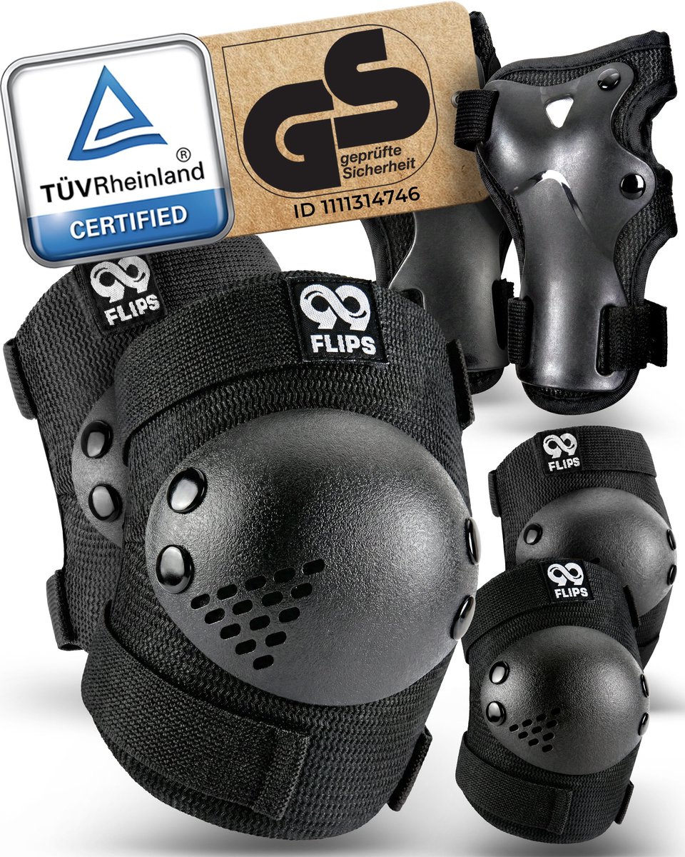 Skate Kniebeschermer Set Bescherming Kinderen Knee en Elbow Bescherming Skaten Protection Beschermset Zwart