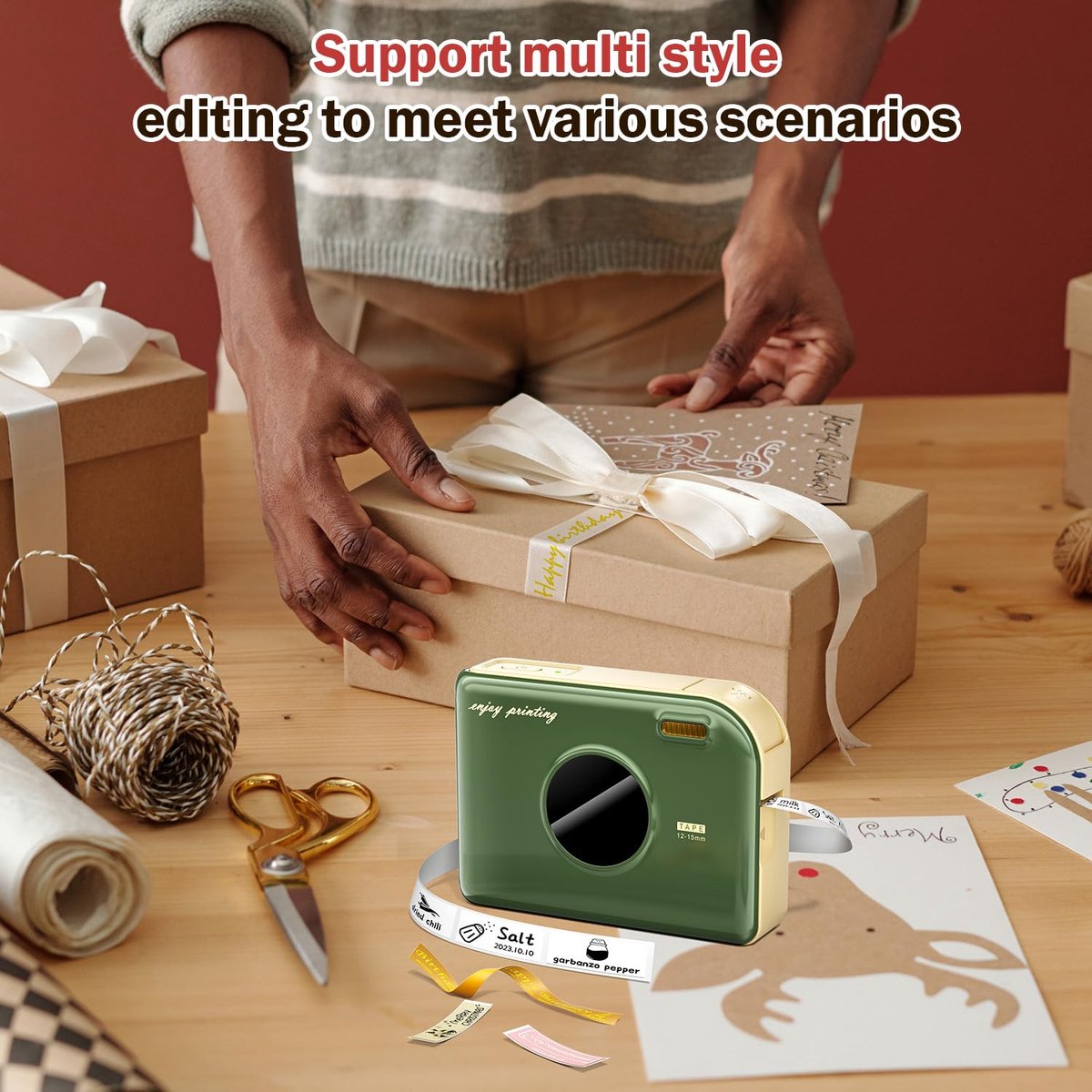 Phomemo A30 - Draagbare Labelprinter - Inkless Thermische Transfer Printer - 203 DPI Kristalheldere Prints - Bluetooth Wireless Connect - 1.200 mAh Oplaadbare Batterij - Compact & Lichtgewicht - Eco-Vriendelijk Label Ontwerp - Groen — afbeelding 2