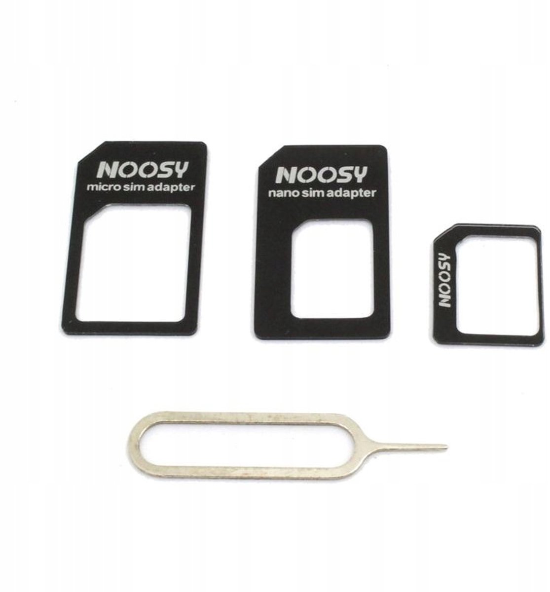 Noosy Serie - Simkaartadapter - 3-in-1 - Zwart - Inclusief Kluczyk