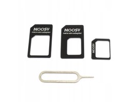 Noosy Serie - Simkaartadapter - 3-in-1 - Zwart - Inclusief Kluczyk