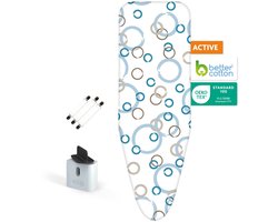 LaundrySpecialist 5-laagse Strijkplankhoes Active - tot 50% sneller strijken - Strijkplankovertrek - Stoom weerkaatsen - Maat M voor een breedte van 38 tot 45 cm en een lengte van 119 tot 125 cm - Universele strijkhoes