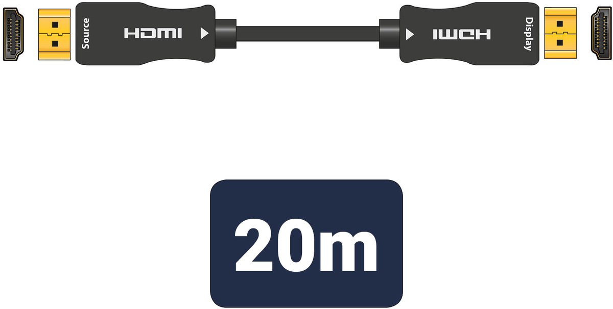 AV:Link Ultra High Definition 4K Actieve Glasvezel HDMI-kabel 20m
