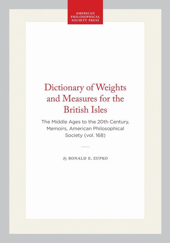 Dictionary of Weights and Measures for the British Isles - cover