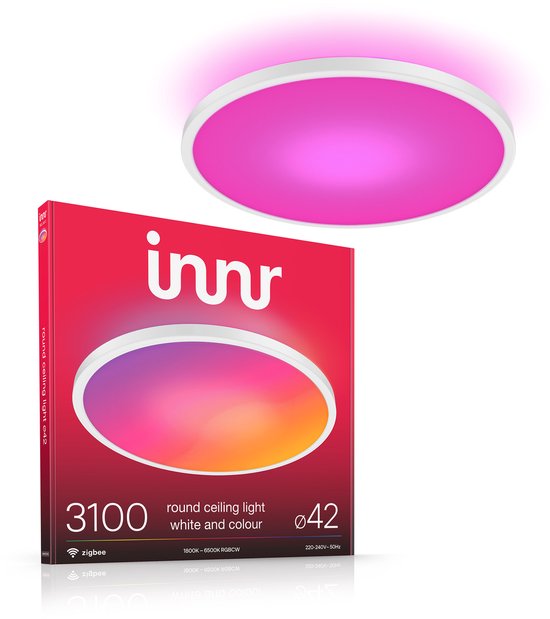 Innr Smart Plafondlamp – 42 cm – Zigbee – geschikt voor Philips Hue – LED plafonniere kleur en warmwit tot koelwit licht – slimme lamp – dimbaar – 3100 Lumen