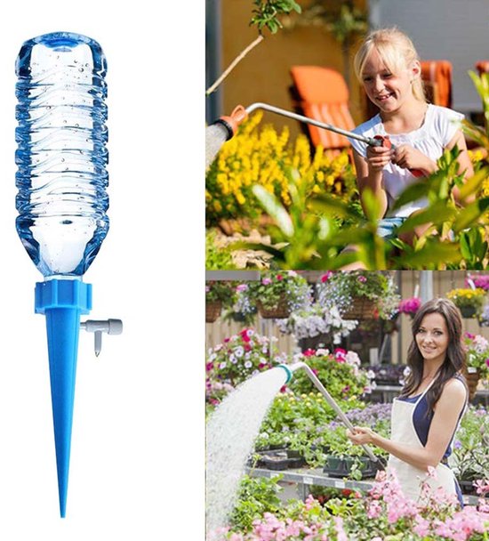 Verbeterde verstelbare zelfbewaterende gietdoppen. Automatisch druppelirrigatiesysteem voor tuinplanten, geschikt voor binnen en buiten - te gebruiken met plastic flessen (12-pack). Verzorg uw planten thuis en op kantoor. — afbeelding 2