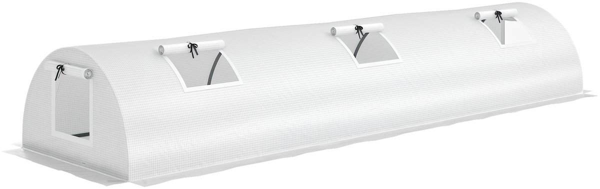 Tunnelkas Folie - Kweekkas 3 Meter - 300x80x45 cm - Met Gaasramen UV-bestendig - Voor Groenteteelt - Wit