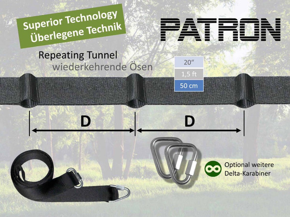 B-PLAY Patron Schommelband 10m - Voor tussen bomen met spanband en ratels