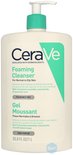 CeraVe Schuimende Reiniger voor Normale tot Vette Huid, 1L pompflacon.