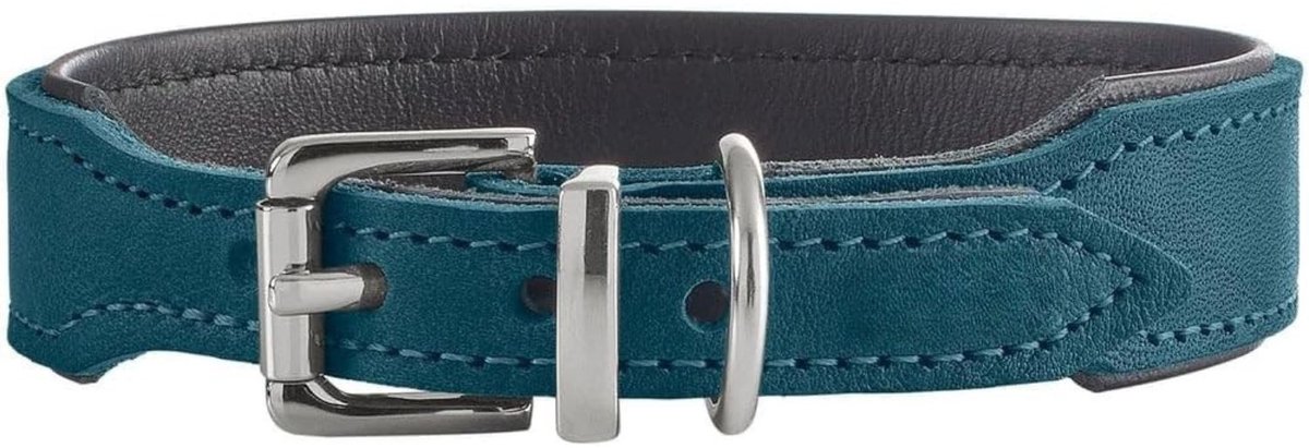 Halsband Hond Leer - Luxe Leren Halsband Hond - Honden Halsband - Hondenhalsband - Leren Honden Halsband - Leren Hondenhalsband - Sterke Halsband - Snelle Installatie - Leer - 47 cm - Donkerblauwgroen - van Imperatoris