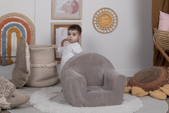 Kinderzetel Corduroy Beige - Velvet - Kinderfauteuil Ribstof - Kinderbank Superzacht - Kindersofa - Kinder fauteuil Ribfluweel- Kinderzeteljes peuters - Kinder zetel - Kinderstoel - kinderfauteuils - Gomoor — afbeelding 5
