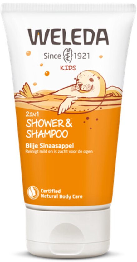 Weleda Kids 2-in-1 Shampoo & Body Wash - Sinaasappel - Reinigt Huid & Haar Zacht - Reinigt Mild & Zacht Voor Ogen - 100% Natuurlijke Ingrediënten- 150ml