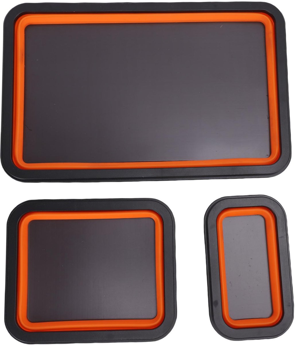 Magnetische Onderdelen Bakjes Set – 3 Stuks – Inklapbaar Siliconen – Sterke Magneet – Voor Werkplaats & Auto Reparatie