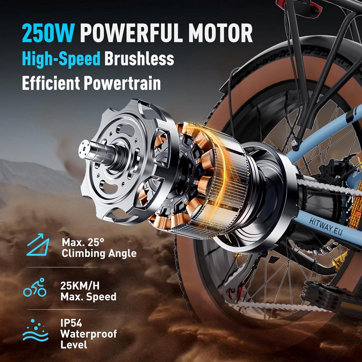 Hitway BK20 opvouwbare e-bike - 250W, bereik 35-90km