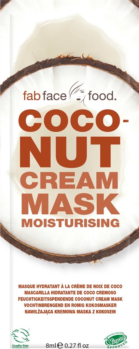 Fab face Coconut cream mask – vochtinbrengend gezichtsmasker – creme masker – kokos – vegan