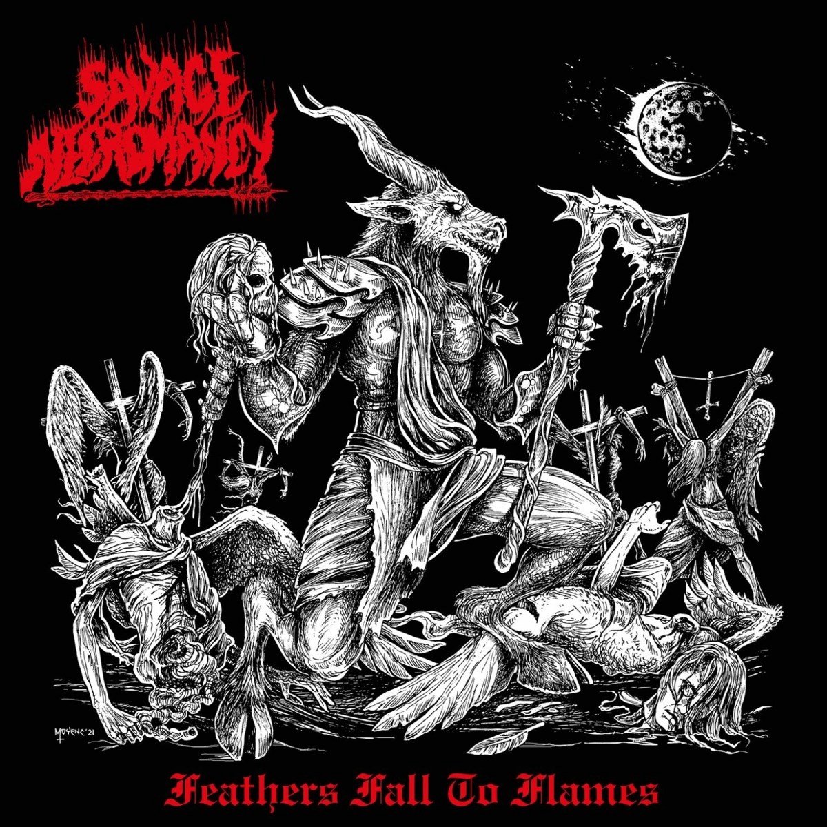 Savage Necromancy - Feathers Fall To Flames (LP) (Coloured Vinyl)