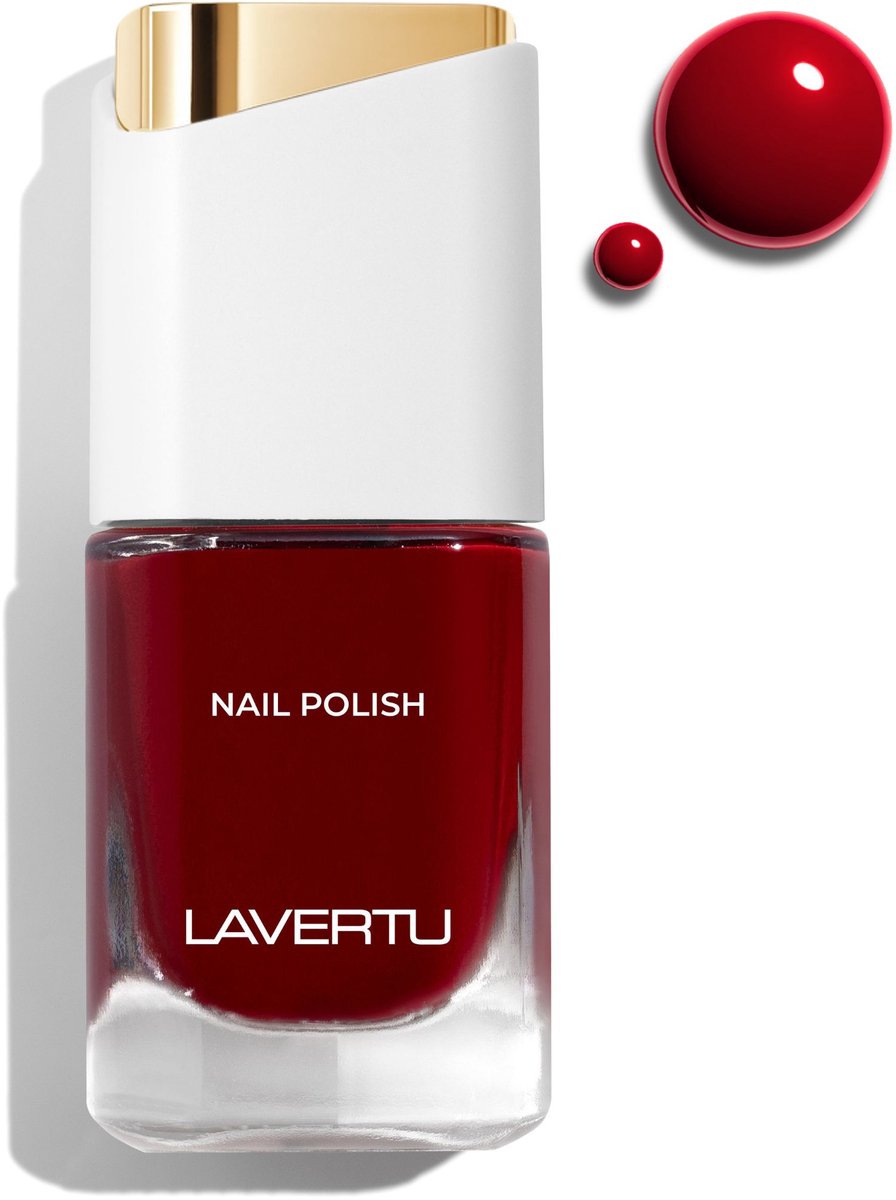 LAVERTU Nagellak Unique – 19 Altissimo Red - Langhoudende Vegan Nagellak met Glanzende Finish – Sneldrogend & Verzorgend – 10 ml