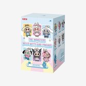Pop Mart Labubu x Hello Kitty and Friends blind box met afbeeldingen van de verschillende figuren.