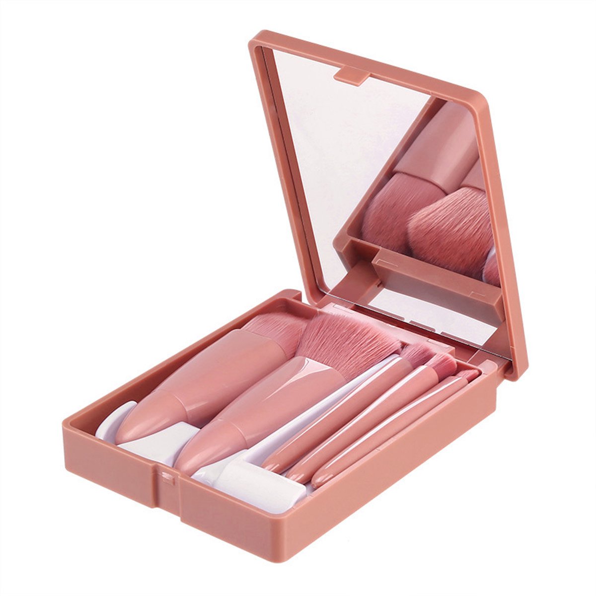 Without Lemon - Set van 5 - Make Up Borstels - Brushes - Travel Size - Must have - Beauty tool - Roze