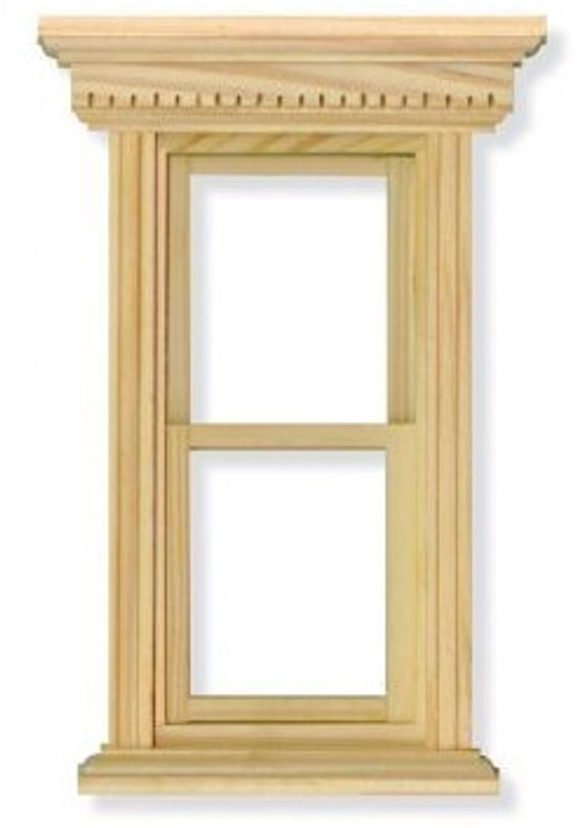 Streets Ahead DIY079 Schuifraam 2-delig – 1:12 Poppenhuis – Houten Miniatuur Raam