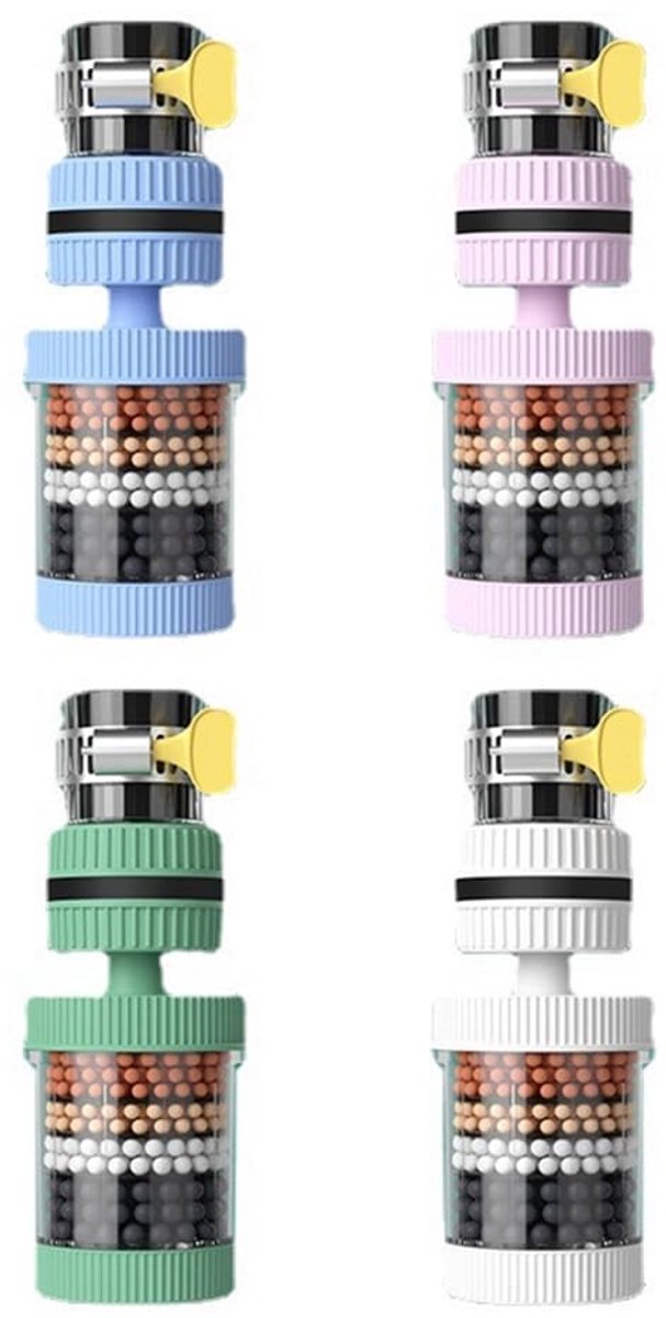 longziming - Kraanwaterfilter - Kraan opzetstuk - Filtratie - Meertraps zuivering - Universeel passend - Eenvoudig te reinigen - Snel te monteren